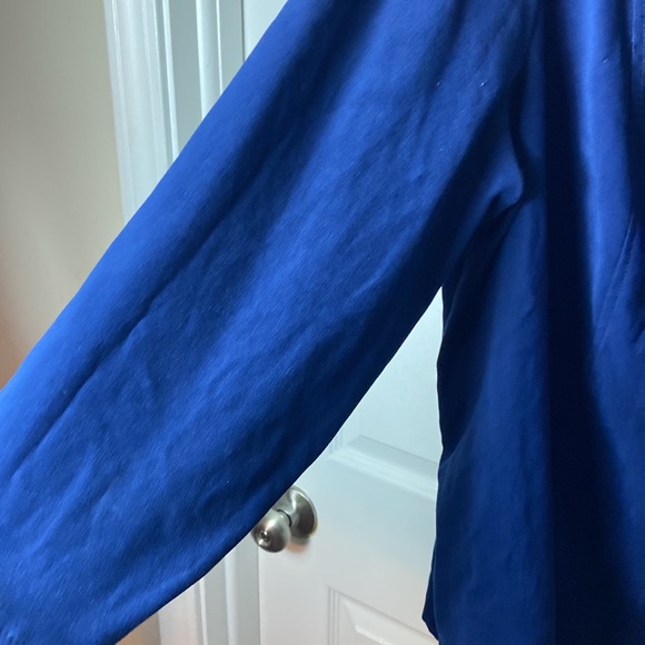 Vintage August Max Long Sleeve Button Down Shirt Suede Like Feel Blue Size 1X - Picture 6 of 10